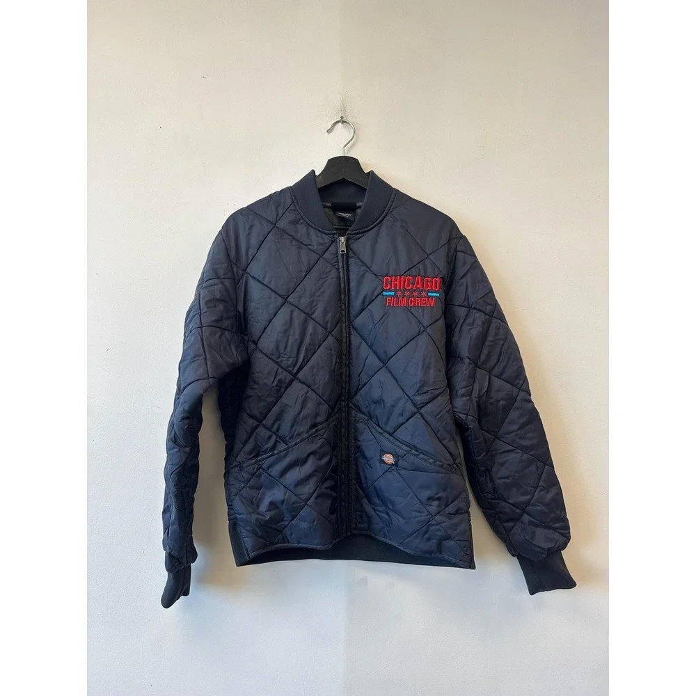 Dickies Jacket Mens Small Blue Quilted Bomber Chicago Med Film Crew Puffer Nylon